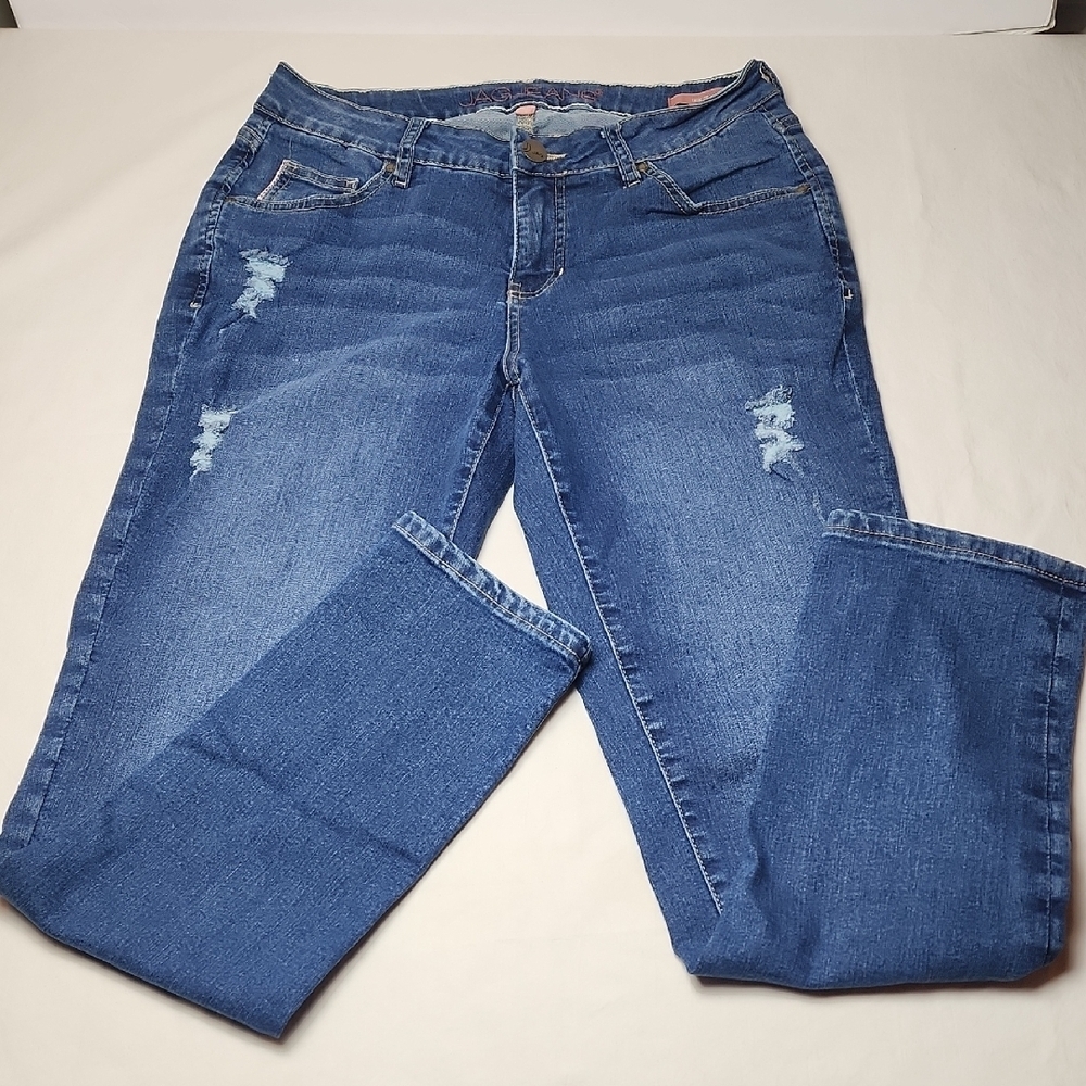 Jag Jeans Women's Straight Leg Distressed Blue Denim Size 6